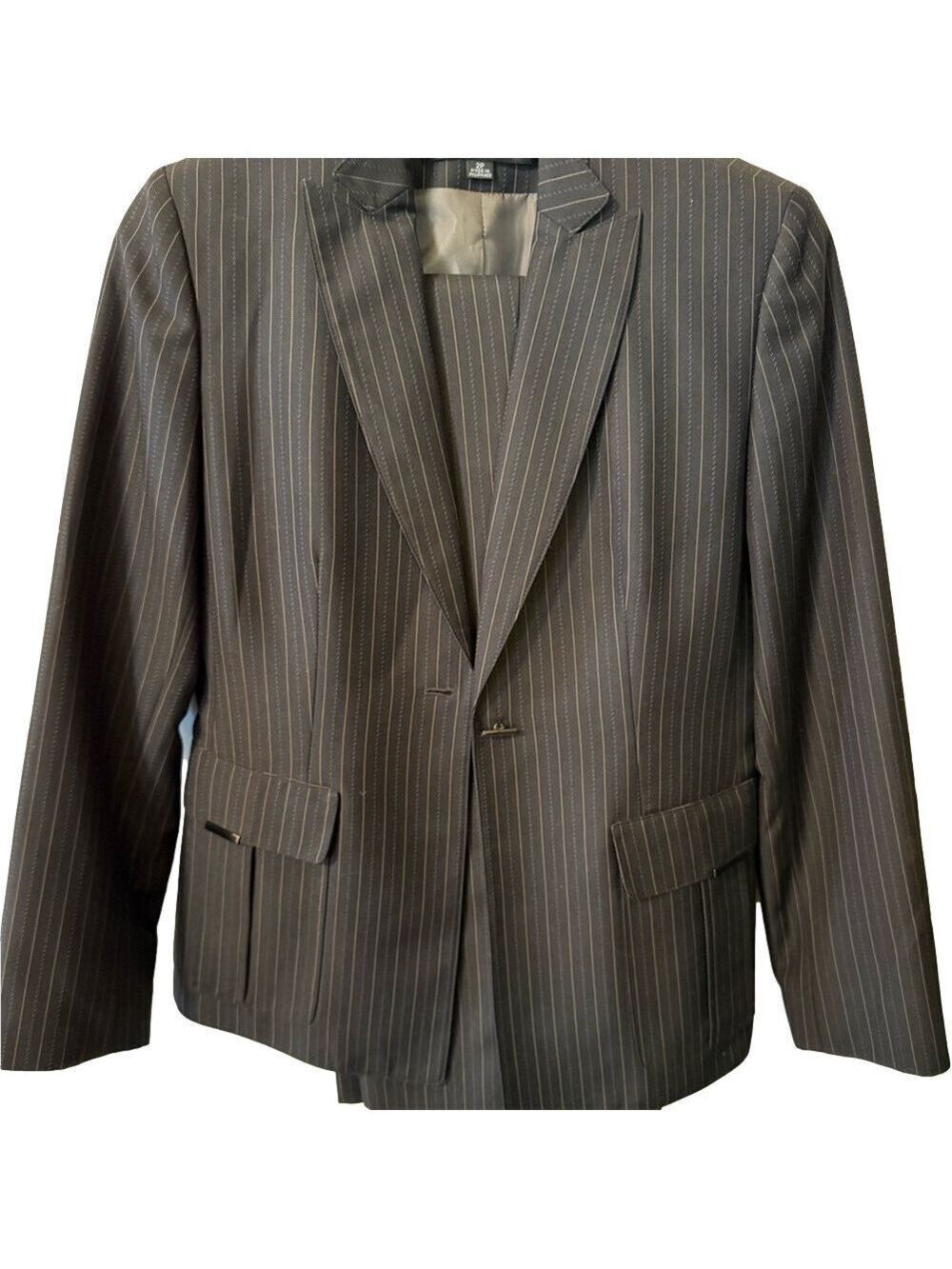 Kasper Blue and Tan Suit Classic Elegance Quiet Luxury